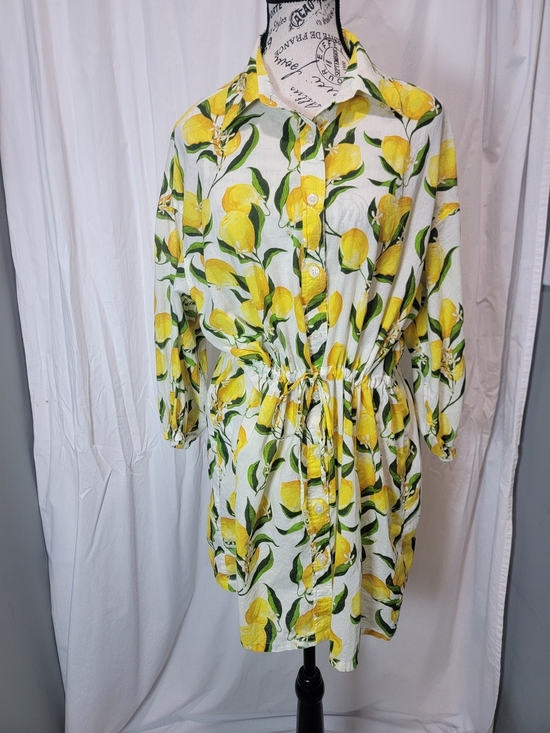 J. Crew Dresses & Skirts - J Crew Cinched Shirt-Dress Lemoncello Cotton